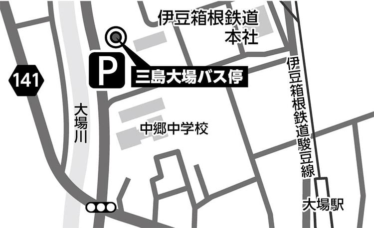 三島大場 パーク&ライドマップ