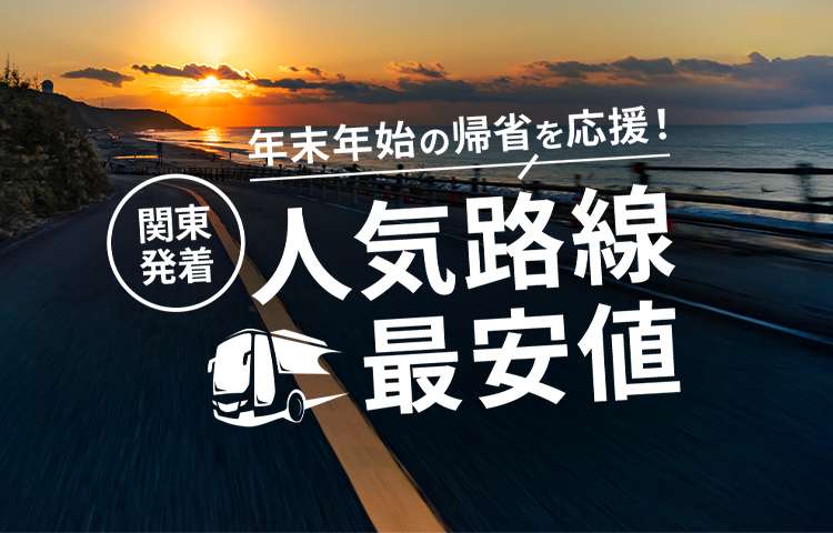 年末年始の帰省を応援！関東発着　人気路線最安値