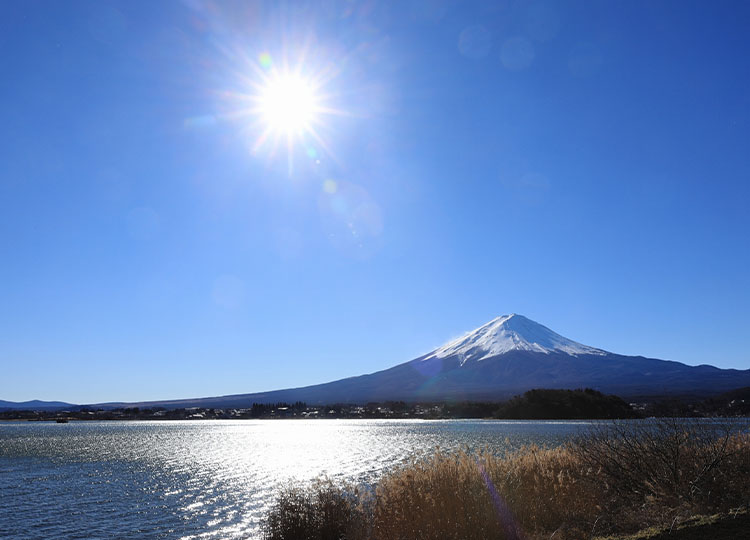 富士山が見える場所に立ち寄り、集合記念写真を撮影します（画像はイメージです）