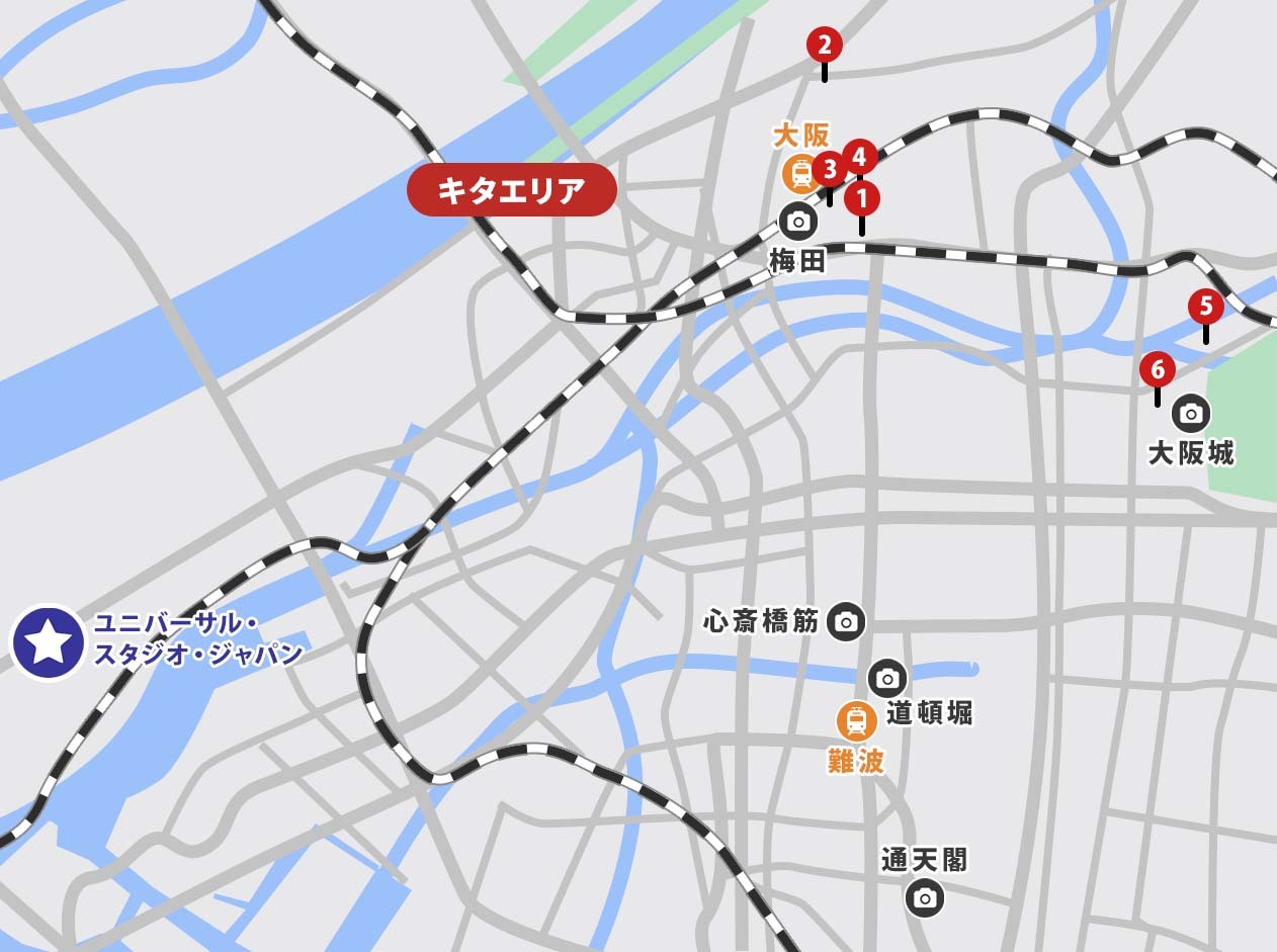 大阪市内ホテル地図