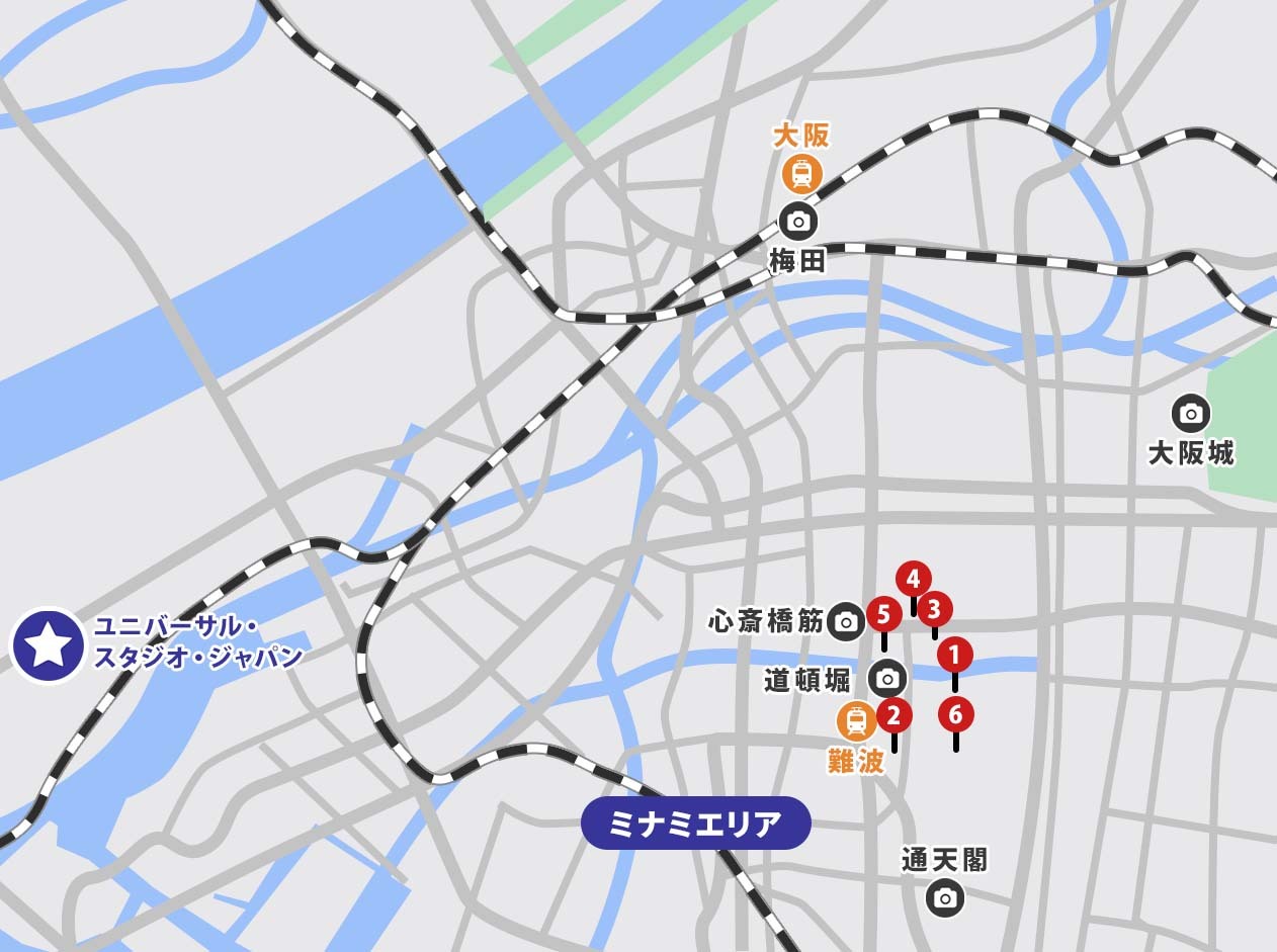 大阪市内ホテル地図