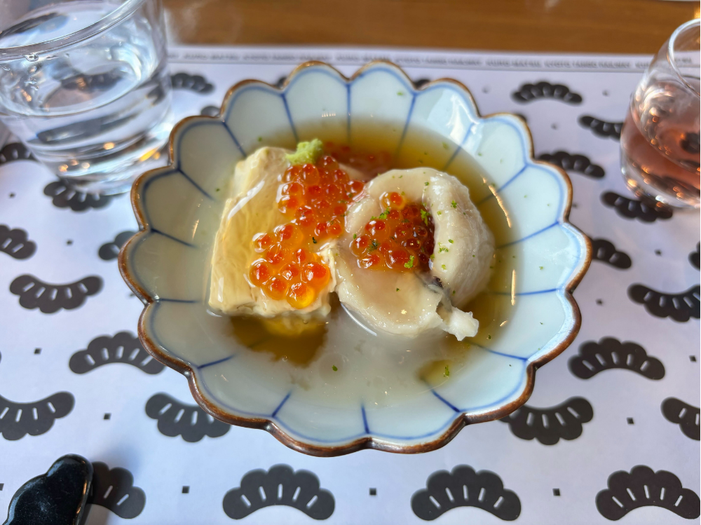 ぐじ東寺蒸し 銀餡掛け いくら 山葵 振り柚子