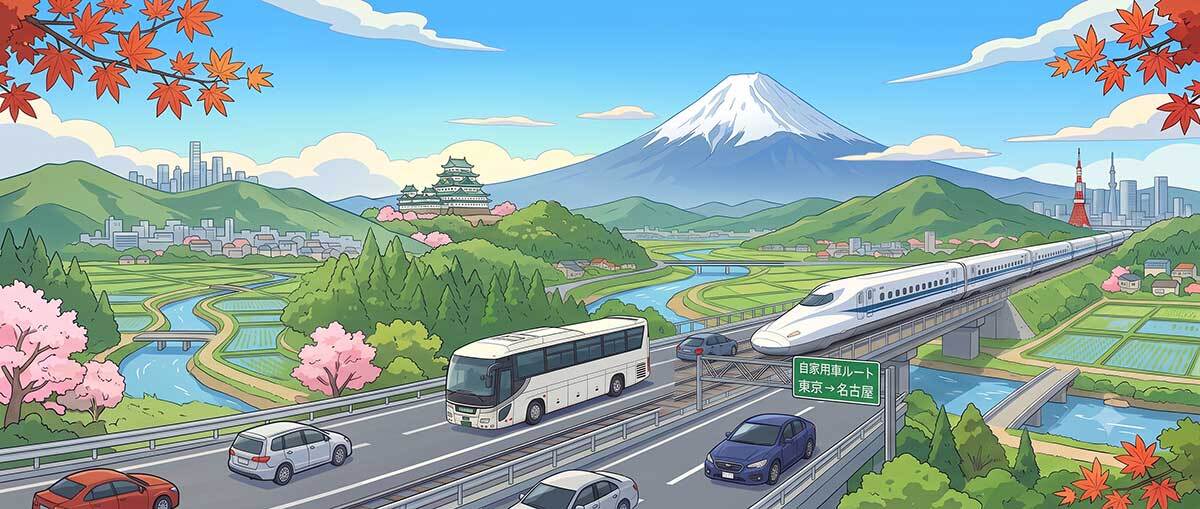 東京から名古屋への行き方！料金・所要時間を交通手段別に徹底比較